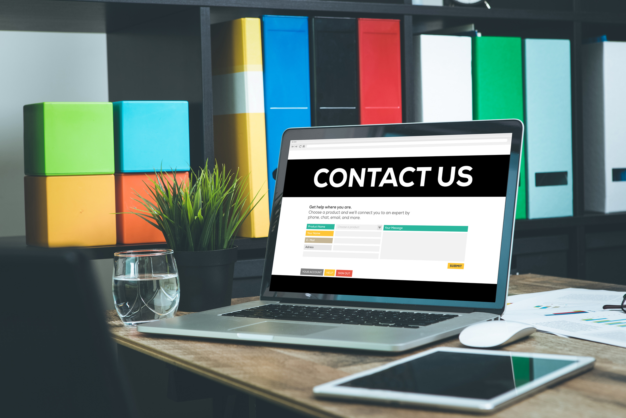 Contact Us Concept on Laptop Screen